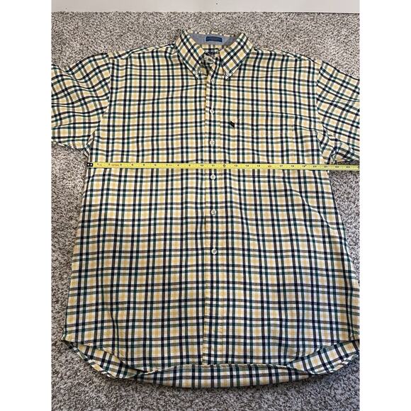 Pendleton Men’s L Short Sleeve Yellow Plaid Cotton Button-Up Shirt - Picture 7 of 8